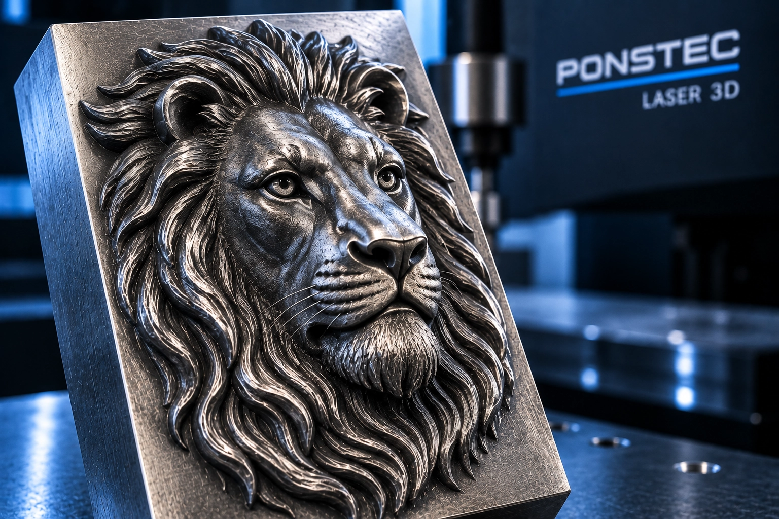 Relieve 3D sobre metal