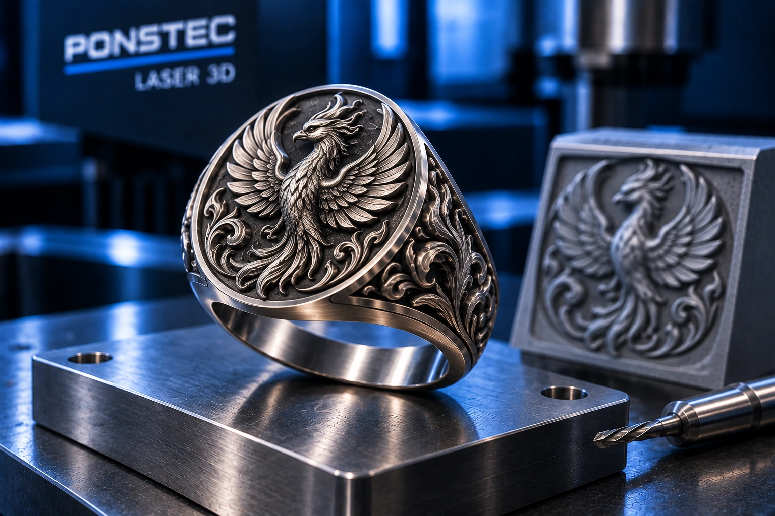 Anillo personalizado con relieve 3D
