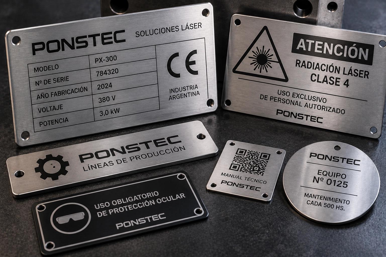 Placas y señalética grabadas con láser