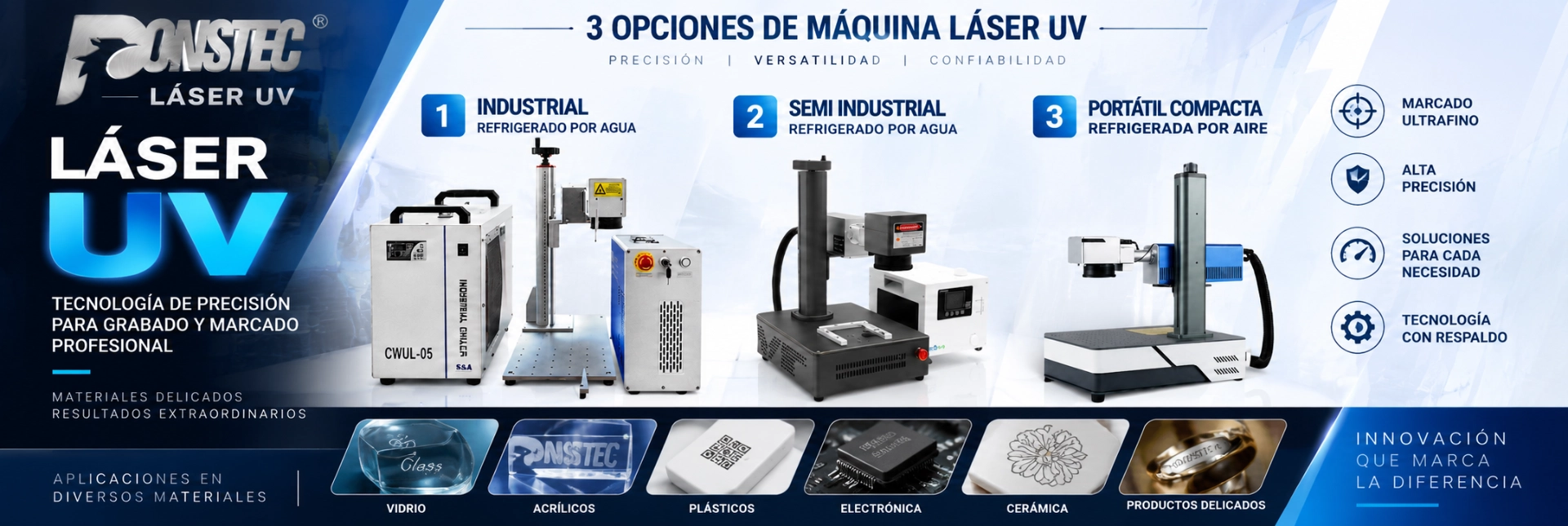 PONSTEC Láser UV - 3 opciones de máquinas láser UV